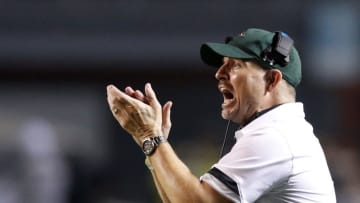 BIRMINGHAM, ALABAMA - SEPTEMBER 3: Head coach Bill Clark of UAB reacts on the sideline during the first half of an NCAA college football game against Central Arkansas at Legion Field on September 3, 2020 in Birmingham, Alabama. (Photo by Butch Dill/Getty Images)