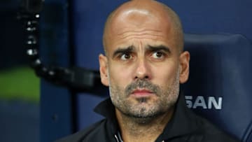 MANCHESTER, ENGLAND - NOVEMBER 29: Josep Guardiola, Manager of Manchester City looks on during the Premier League match between Manchester City and Southampton at Etihad Stadium on November 29, 2017 in Manchester, England. (Photo by Clive Brunskill/Getty Images)