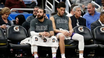 Ricky Rubio Devin Booker Phoenix Suns (Photo by Michael Reaves/Getty Images)