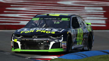 CHARLOTTE, NC - SEPTEMBER 30: Jimmie Johnson, driver of the #48 Lowe's for Pros Chevrolet, races during the Monster Energy NASCAR Cup Series Bank of America Roval 400 at Charlotte Motor Speedway on September 30, 2018 in Charlotte, North Carolina. (Photo by Streeter Lecka/Getty Images)
