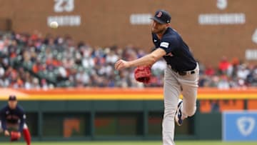 DETROIT, MICHIGAN - APRIL 06: Chris Sale #41 of the Boston Red Sox throws a first inning pitch while playing the Detroit Tigers during opening day at Comerica Park on April 06, 2023 in Detroit, Michigan. (Photo by Gregory Shamus/Getty Images)