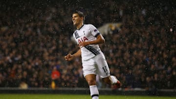 LONDON, ENGLAND - DECEMBER 10: Erik Lamela of Spurs celebrates after scoring his team's second goal during the UEFA Europa League Group J match between Tottenham Hotspur and AS Monaco at White Hart Lane on December 10, 2015 in London, United Kingdom. (Photo by Bryn Lennon/Getty Images)