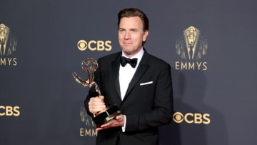 LOS ANGELES, CALIFORNIA - SEPTEMBER 19: Ewan McGregor, winner of Outstanding Lead Actor in a Limited Series or Movie for 'Halston,' poses in the press room during the 73rd Primetime Emmy Awards at L.A. LIVE on September 19, 2021 in Los Angeles, California. (Photo by Rich Fury/Getty Images)
