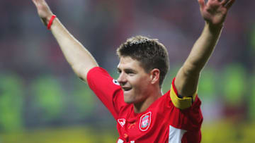 ISTANBUL, TURKEY - MAY 25: Steven Gerrard of Liverpool celebrates following victory in the UEFA Champions League Final between Liverpool and AC Milan on May 25, 2005 at the Ataturk Olympic Stadium in Istanbul, Turkey. (Photo by Mike Hewitt/Getty Images)