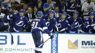 Steven Stamkos scores hat trick against Montreal Canadiens, bringing score to 4-1 Mandatory Credit: Kim Klement-USA TODAY Sports