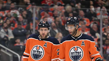Edmonton Oilers Leon Draisaitl, #29, and Darnell Nurse, #25. Mandatory Credit: Walter Tychnowicz-USA TODAY Sports