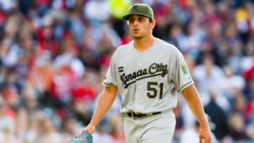 CLEVELAND, OH - MAY 27: Starting pitcher Jason Vargas