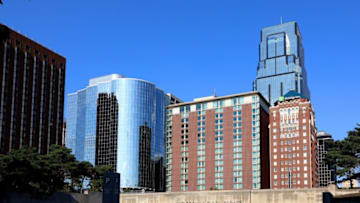 KANSAS CITY - AUGUST 12: Downtown buildings in Kansas City, Missouri on August 12, 2017. (Photo By Raymond Boyd/Getty Images)