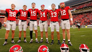 Bleacher Report's Brad Shepard shockingly projected a Georgia Bulldogs quarterback to join Auburn football via the transfer portal Mandatory Credit: Online Athens