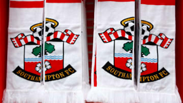 SOUTHAMPTON, ENGLAND - APRIL 28: Team scarves are sold ahead of the Premier League match between Southampton and AFC Bournemouth at St Mary's Stadium on April 28, 2018 in Southampton, England. (Photo by Julian Finney/Getty Images)