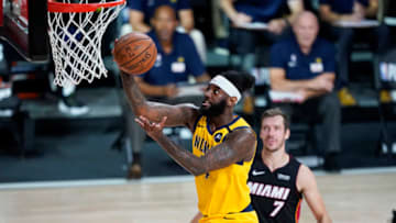 Former St. John's basketball standout JaKarr Sampson attempt a layup for the Indiana Pacers. (Photo by Ashley Landis-Pool/Getty Images)
