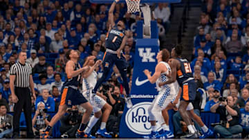 LEXINGTON, KY - DECEMBER 01: Isaiah Miller #1 of the UNC-Greensboro Spartans shoots the ball against the Kentucky Wildcats at Rupp Arena on December 1, 2018 in Lexington, Kentucky. (Photo by Michael Hickey/Getty Images)