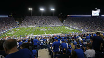 PROVO, UT - SEPTEMBER 21: General view as fans fill LaVell Edwards Stadium before the start of a game between the BYU Cougars and the Utah Utes September 21, 2013 at LaVell Edwards Stadium in Provo, Utah. (Photo by George Frey/Getty Images)