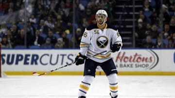 Feb 12, 2016; Buffalo, NY, USA; Buffalo Sabres right wing Justin Bailey (56) during the first period against the Montreal Canadiens at First Niagara Center. Mandatory Credit: Timothy T. Ludwig-USA TODAY Sports