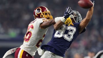 ARLINGTON, TX - NOVEMBER 24: Bashaud Breeland #26 of the Washington Redskins defends a pass to Terrance Williams #83 of the Dallas Cowboys during the fourth quarter of their game at AT&T Stadium on November 24, 2016 in Arlington, Texas. (Photo by Tom Pennington/Getty Images)