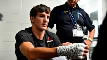 UTICA, NY - JUNE 01: Chance Rencountre gets his hands wrapped backstage during the UFC Fight Night event at the Adirondack Bank Center on June 1, 2018 in Utica, New York. (Photo by Mike Roach/Zuffa LLC/Zuffa LLC via Getty Images)