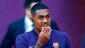 Barcelona's Brazilian forward Malcom gestures before the Spanish league football match between Real Valladolid and FC Barcelona at the Jose Zorrilla Stadium in Valladolid on August 25, 2018. (Photo by Benjamin CREMEL / AFP) (Photo credit should read BENJAMIN CREMEL/AFP/Getty Images)