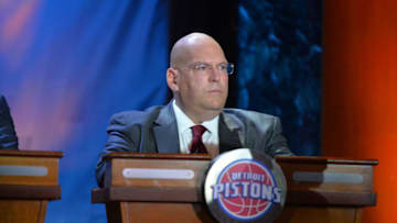 NEW YORK - MAY 19: Jeff Bower of the Detroit Pistons represents during the 2015 NBA Draft Lottery on May 19, 2015 at the New York Hilton Midtown in New York City. NOTE TO USER: User expressly acknowledges and agrees that, by downloading and/or using this photograph, user is consenting to the terms and conditions of the Getty Images License Agreement. Mandatory Copyright Notice: Copyright 2015 NBAE (Photo by Jesse D. Garrabrant/NBAE via Getty Images)