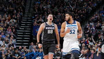SACRAMENTO, CA - DECEMBER 12: Nemanja Bjelica #88 of the Sacramento Kings celebrates during the game against the Minnesota Timberwolves on December 12, 2018. Copyright 2018 NBAE (Photo by Rocky Widner/NBAE via Getty Images)