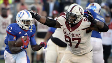 Oct 31, 2015; Lawrence, KS, USA; Kansas Jayhawks running back Ke