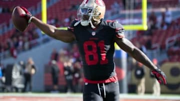 Nov 29, 2015; Santa Clara, CA, USA; San Francisco 49ers wide receiver Anquan Boldin (81) during warm ups before the game against the Arizona Cardinals at Levi