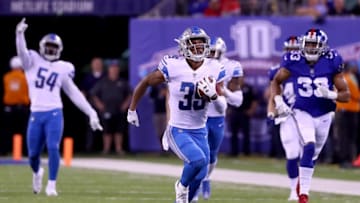 EAST RUTHERFORD, NJ - SEPTEMBER 18: Jamal Agnew #39 of the Detroit Lions returns an 88 yard punt return for a touchdown in the fourth quarter against the New York Giants during their game at MetLife Stadium on September 18, 2017 in East Rutherford, New Jersey. (Photo by Al Bello/Getty Images)