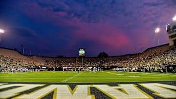 Sep 10, 2016; Nashville, TN, USA; A general view of Vanderbilt Stadium during the second half against the Middle Tennessee Blue Raiders. Vanderbilt won 47-24. Mandatory Credit: Jim Brown-USA TODAY Sports
