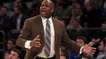 Dec 20, 2016; New York, NY, USA; Indiana Pacers head coach Nate McMillan yells after a call against his team during the second half against the New York Knicks at Madison Square Garden. Mandatory Credit: Adam Hunger-USA TODAY Sports