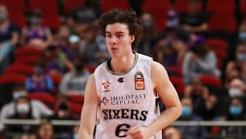 Adelaide 36ers guard Josh Giddey handles the ball. (Photo by Mark Metcalfe/Getty Images)
