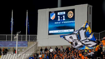 NICOSIA, CYPRUS - OCTOBER 17: The scoreboard after the final whistle during the UEFA Champions League group H match between APOEL Nikosia and Borussia Dortmund at GSP Stadium on October 17, 2017 in Nicosia, Cyprus. (Photo by Alexandre Simoes/Borussia Dortmund/Getty Images)