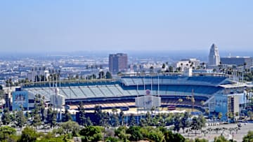 LOS ANGELES, CA - JULY 20: General view of Dodger Stadium before the game between the Miami Marlins and Los Angeles Dodgers on July 20, 2019 in Los Angeles, California. (Photo by Jayne Kamin-Oncea/Getty Images)