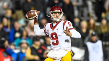 Kedon Slovis #9 of the USC Trojans (Photo by Dustin Bradford/Getty Images)
