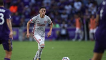 ORLANDO, FL - JULY 21: Miguel Almiron of Atlanta United during the MLS match between Atlanta United and Orlando City at Orlando City Stadium on July 21, 2017 in Orlando, Florida. (Photo by Robbie Jay Barratt - AMA/Getty Images)