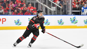 Connor Bedard of Canada skates during the game against Finland in the IIHF World Junior Championship on August 20, 2022 at Rogers Place in Edmonton, Alberta (Photo by Andy Devlin/ Getty Images)