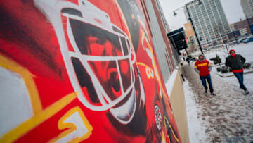 KANSAS CITY, MO - FEBRUARY 07: Fans head to local bars outside the Power and Light District before the Kansas City Chiefs take on the Tampa Bay Buccanears at Super Bowl LV on February 7, 2021 in Kansas City, Missouri. The Kansas City Chiefs are attempting to win back-to-back championships against the Tampa Bay Buccaneers during Super Bowl LV at Raymond James Stadium in Tampa, Florida. (Photo by Kyle Rivas/Getty Images)