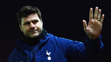 NEWPORT, WALES - JANUARY 27: Mauricio Pochettino, Manager of Tottenham Hotspur waves prior to The Emirates FA Cup Fourth Round match between Newport County and Tottenham Hotspur at Rodney Parade on January 27, 2018 in Newport, Wales. (Photo by Dan Mullan/Getty Images)