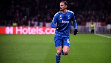 Juventus' France's midfielder Adrien Rabiot plays with the ball during the UEFA Champions League round of 16 first-leg football match between Lyon and Juventus at the Parc Olympique Lyonnais stadium in Decines-Charpieu, central-eastern France, on February 26, 2020. (Photo by FRANCK FIFE / AFP) (Photo by FRANCK FIFE/AFP via Getty Images)