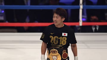 TOKYO, JAPAN - MAY 25: Naoya Inoue of Japan celebrates after defeating Champion Jamie McDonnell of Great Britain during their WBA Bantamweight Title Bout at Ota-City General Gymnasium on May 25, 2018 in Tokyo, Japan. (Photo by Takashi Aoyama/Getty Images)