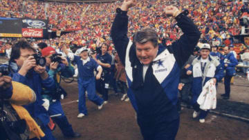 Head coach Jimmy Johnson of the Dallas Cowboys (Photo by James Smith/Getty Images)