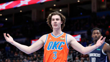 OKC Thunder guard Josh Giddey (3) reacts to an officials call: Alonzo Adams-USA TODAY Sports