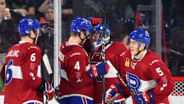 LAVAL, QC - FEBRUARY 14: Goaltender Charlie Lindgren