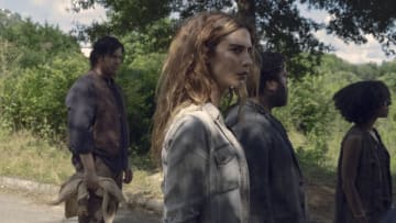 Josh McDermitt as Dr. Eugene Porter, Nadia Hilker as Magna, Lauren Ridloff as Connie, Dan Folger as Luke - The Walking Dead _ Season 9, Episode 6 - Photo Credit: Gene Page/AMC