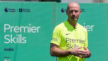 MUMBAI, INDIA - MARCH 04: Premier League legend Alan Shearer attends a coaching demonstration and tournament for local youngsters led by locally trained Premier Skills coaches on March 4, 2017 in Mumbai, India. (Photo by Ali Bharmal/Getty Images for Premier League)