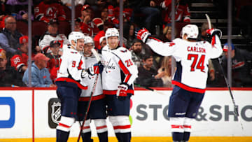 Conor Sheary, Dmitry Orlov, Lars Eller, John Carlson, Washington Capitals (Photo by Bruce Bennett/Getty Images)