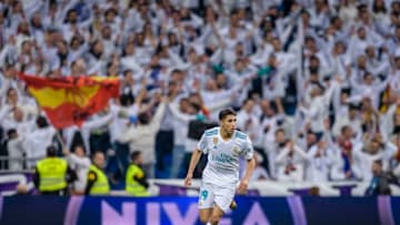 MADRID, SPAIN - JANUARY 24: Achraf Hakimi of Real Madrid in action during La Copa del Rey 2017-18 match between Real Madrid vs CD Leganes at Estadio Santiago Bernabeu on 24 January 2018 in Madrid, Spain. (Photo by Power Sport Images/Getty Images)