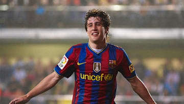 VILLARREAL, SPAIN - MAY 01: Bojan Krkic of FC Barcelona celebrates after scoring during the La Liga match between Villarreal CF and FC Barcelona at El Madrigal stadium on May 1, 2010 in Villarreal, Spain. (Photo by Manuel Queimadelos Alonso/Getty Images)