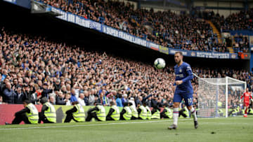 LONDON, ENGLAND - MAY 05: Eden Hazard of Chelsea in action during the Premier League match between Chelsea FC and Watford FC at Stamford Bridge on May 05, 2019 in London, United Kingdom. (Photo by Richard Heathcote/Getty Images)
