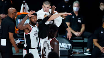 LA Clippers, Paul George, Montrezl Harrell (Photo by Ashley Landis-Pool/Getty Images)