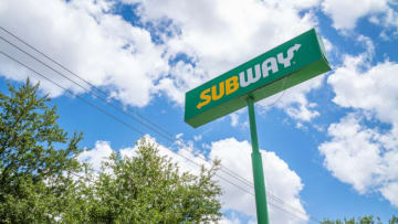 HOUSTON, TEXAS - APRIL 29: A Subway fast-food restaurant sign is seen on April 29, 2022 in Houston, Texas. The fast-food chain closed over 1,000 stores last year and reportedly has come under scrutiny regarding controversial ad campaigns and allegations of corrupt regional managers. (Photo by Brandon Bell/Getty Images)