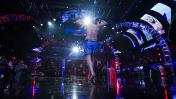 ATLANTA, GA - JULY 01: Magomed Magomedkerimov walks to the cage before fighting against Dilano Taylor during PFL 6 at the Overtime Elite Arena on July 1, 2022 in Atlanta, Georgia. (Photo by Cooper Neill/Getty Images)